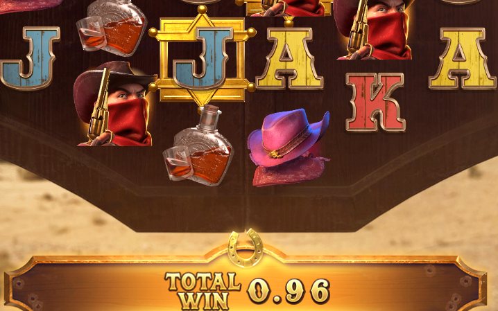 Basisspiel mit Masked outlaw und Whiskey bottle